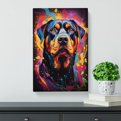 Rottweiler Abstract - Wrapped Canvas