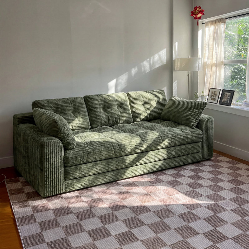 Boneless Convertible Folding Sofa Bed, Sponge Floor Couch with Pillows for Small Space Living Room Bedroom, No-Assembly Required
