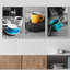 Décoration murale moderne de couleur tasses partielles sur table noir et blanc-102298848-102298852
