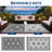 Outdoor Area Rug 9' x 12' Waterproof Reversible Plastic Straw Construction UV-Resistant Durable Design for Patio, Deck, Balcony or RV in Black and White Geometric Style-1240744636-1240744634