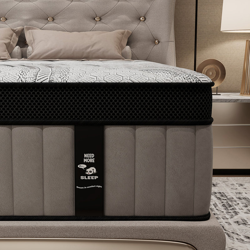 14'' Medium-Firm Hybrid Mattress With Cooling Gel Memory Foam And Individually Wrapped Pocket Coils, Pressure-Relieving Support, Bed-In-A-Box
