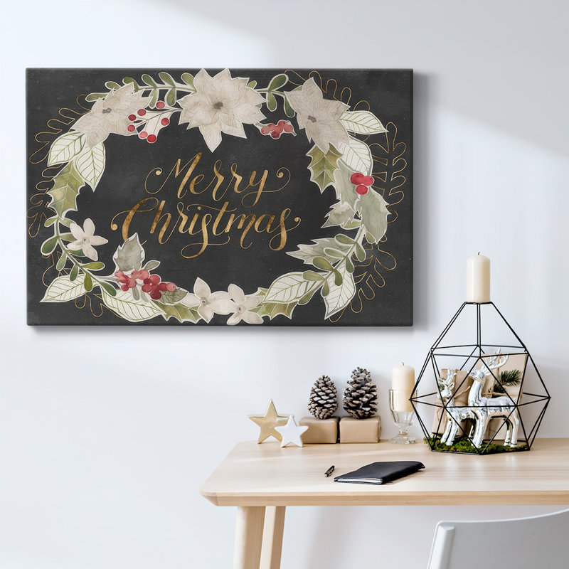 Toile tendue avec galerie Gilded Christmas Collection, H 12 po x l 18 po