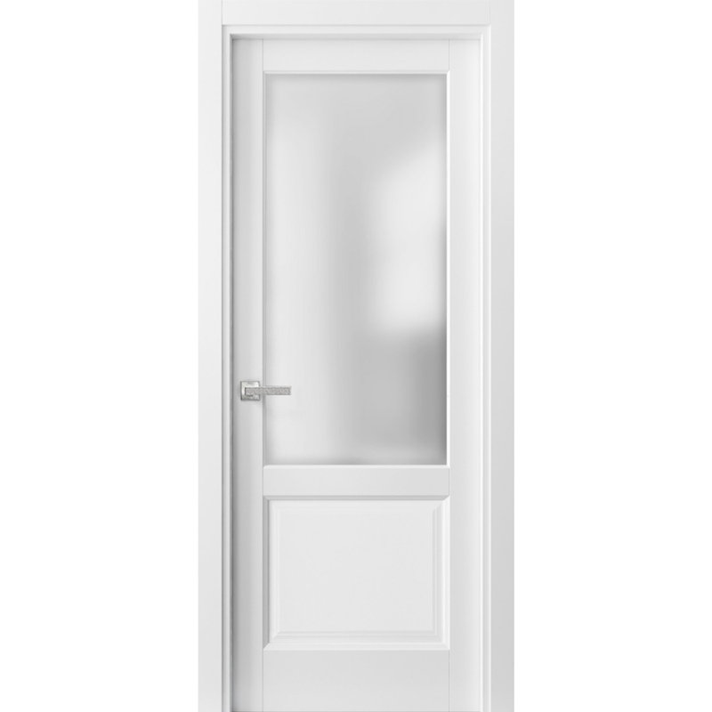 Porte standard en verre givré blanc Lucia, 42 po x 80 po