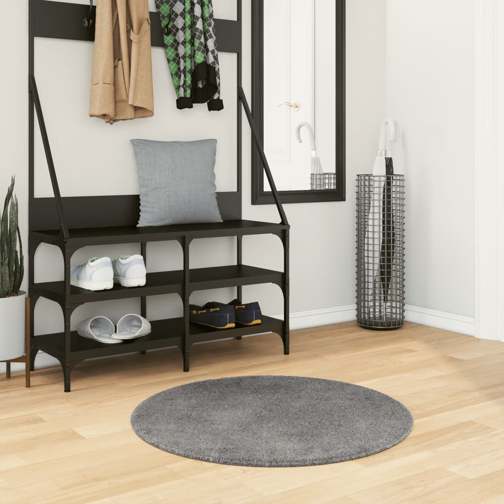 Rug "HUARTE" Short Pile Soft and Washable Anthracite