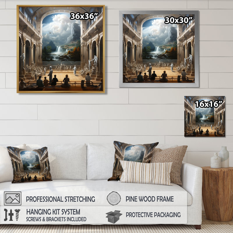 Kerkhoven - Museums Wall Art, Black Floater Framed Canvas, 36" H x 36" W x 1.5" D
