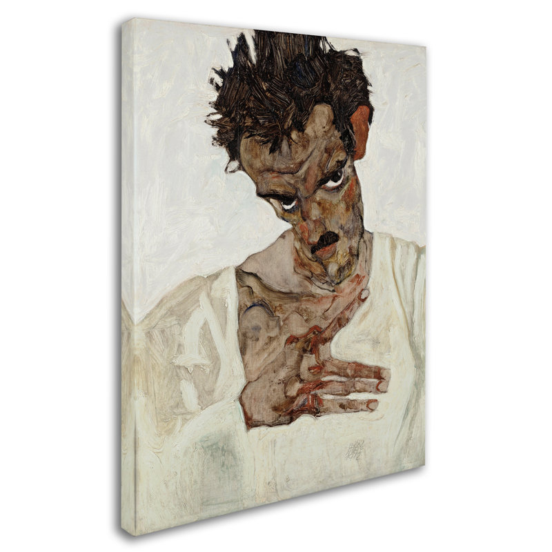 « self portrait », reproduction sur toile tendue, H 19 po x l 14 po