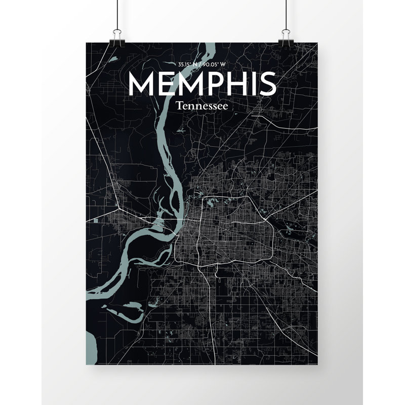 Memphis City Map - No Frame Print, 43.2cm H x 27.9cm W x 0.1cm D