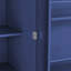 Garde-manger de style ferme 77 pouces - 3 tablettes réglables, 8 tablettes de porte, 3 tiroirs, bleu-1260064636