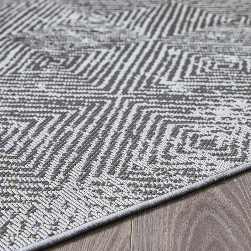 Tapis intérieur / extérieur gris Irune Destiny, Rectangle 3 pi x 5 pi