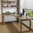 Light-walnut L-Shaped Solid Wood desk-344426718-344426717
