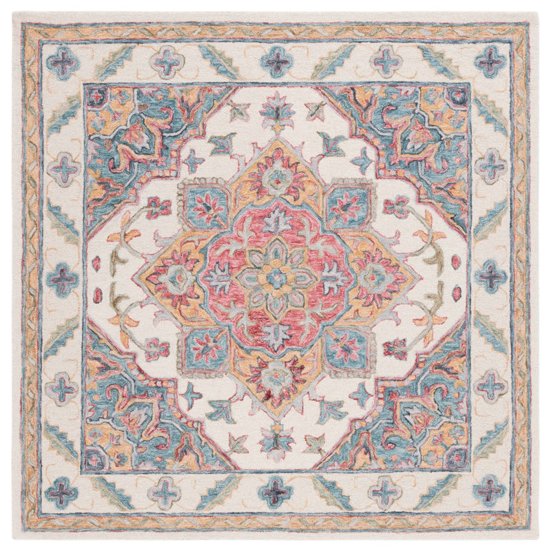 Eli-Phoenix Hand Tufted Wool/Cotton/Latex Oriental Rug in Brown, Square 6'