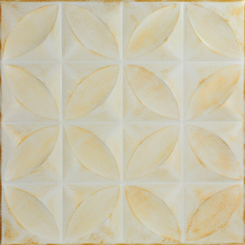 Carreau de plafond en polystyrène collé 1,6 pi x 1,6 pi Perception, Doré délavé