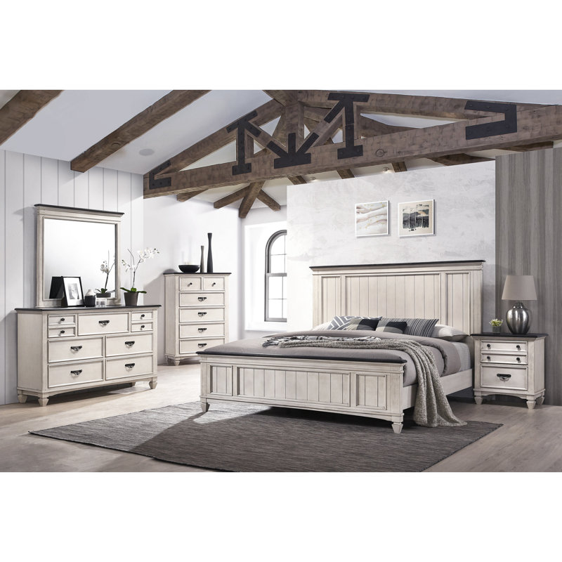 Table de chevet à deux tons pour la chambre à coucher: deux tiroirs de rangement, solide et une chambre à coucher avec couleur: Structure