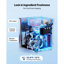 Machine à crème glacée commerciale, rendement de 20 à 28 L / H, machine à crème glacée à saveur de service à 3 saveurs de 2200 W avec 2 trémies de 6 L et trémie d'agitation, pré-refroidissement autonettoyant pour les magasins de desserts
