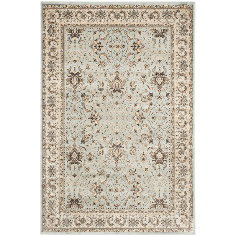 Tapis oriental bleu clair / ivoire Petronella, Rectangle 4 pi x 5 pi 3 po