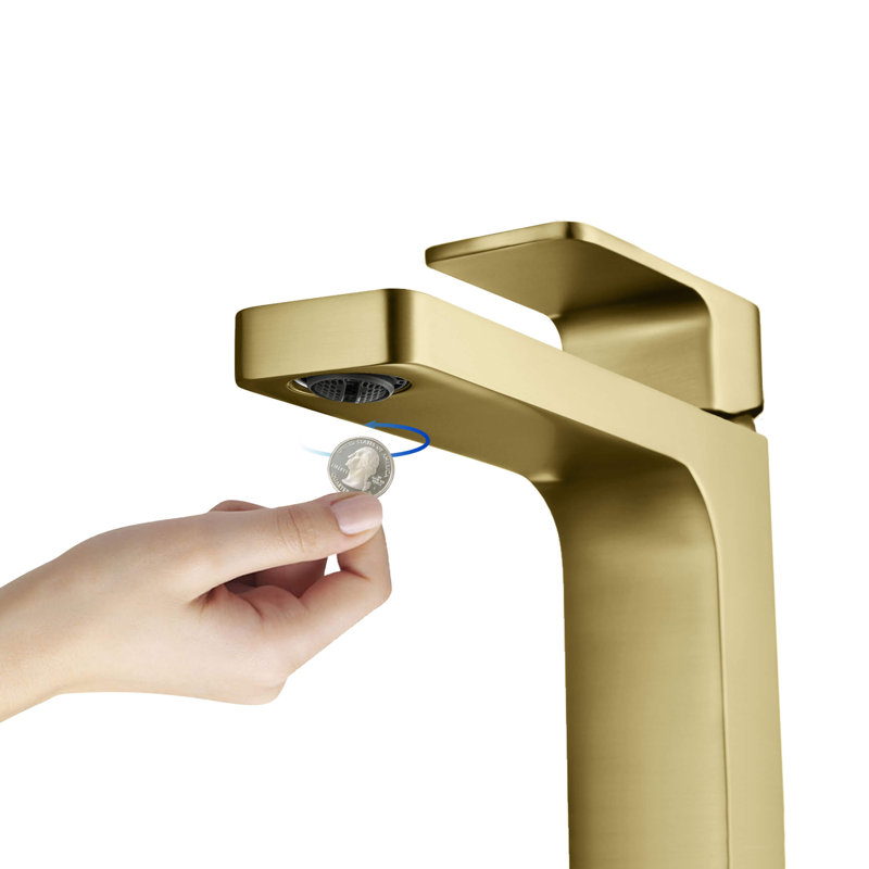 Blaze Single-handle Bathroom Faucet with Drain Assembly, Brushed Gold