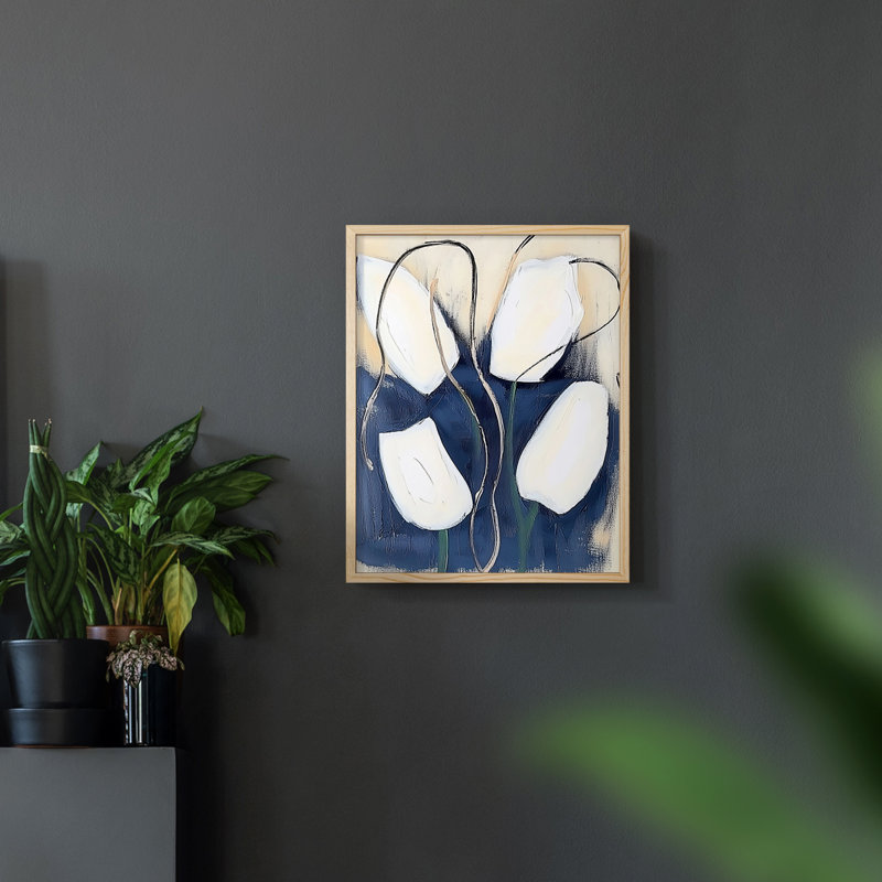 FLORAL Series DCCVI - reproduction encadrée de qualité supérieure - prête à être accrochée - aucun clou requis