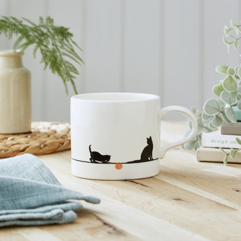 Mug Meirion Short Mugs Silhouette Cat Mug Single Mug