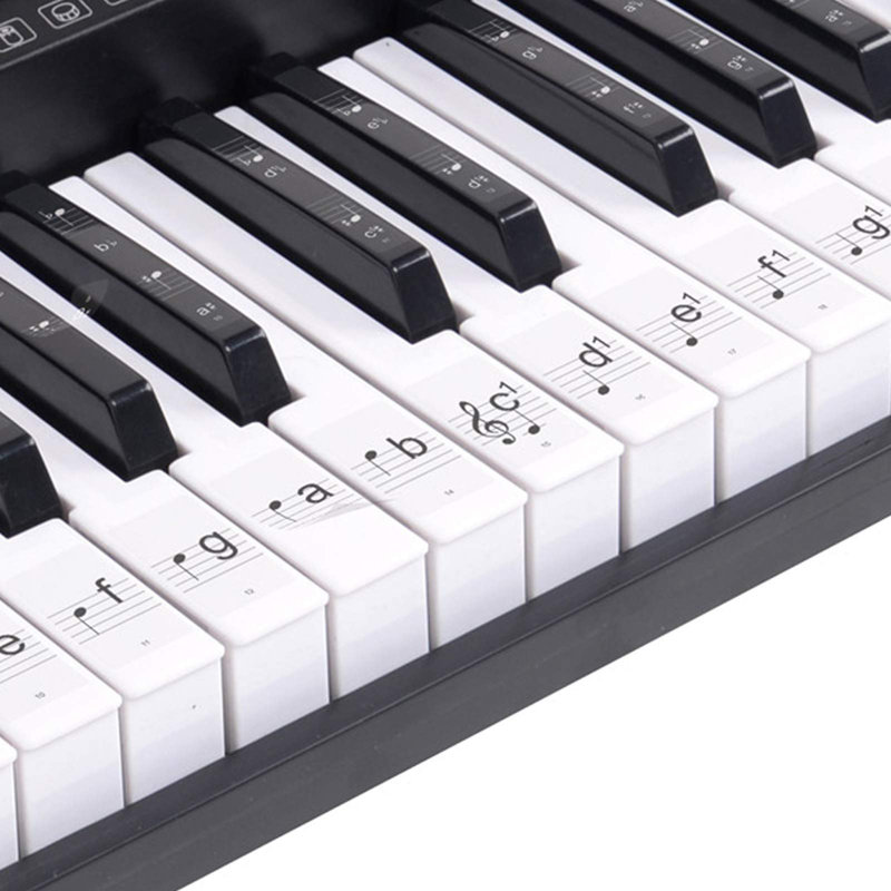 61 touches pour clavier de piano électronique portable avec support, tabouret, casque d'écoute, microphone et feuille d'autocollants
