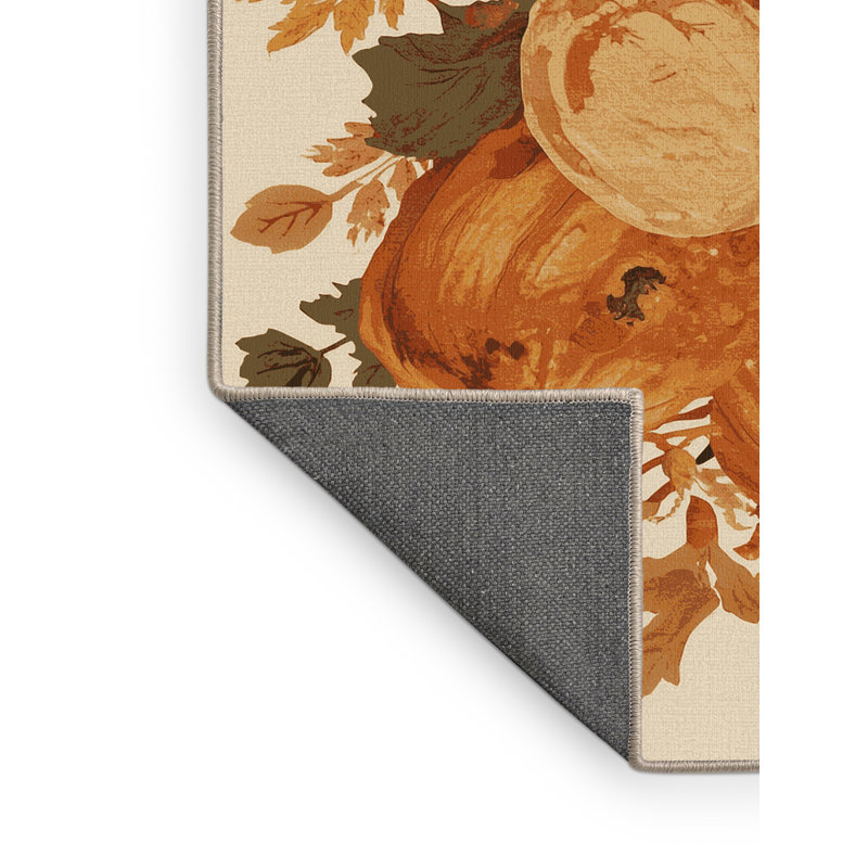 Soft Plush Ferland Thanksgiving Modern & Contemporary Abstract Area Rug in Beige – Beige Binding, 8x10