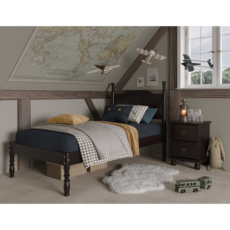 Joliet 100% Solid Wood Kyle Bed, Twin, Java