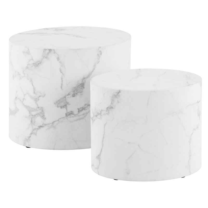 Burmaster Side Table, White Marble