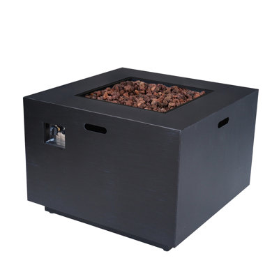 50000 Iron Outdoor Fire Pit, Square, Dark Grey, 33''X24'', Propane, No Assembly Square Propane Grey 50,000 , 33''W X 24''H, Outdoor, Required