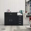 Armoire sur pieds avec 5 tiroirs, 1 armoire de rangement et 3 supports pour sèche-cheveux Salon Station