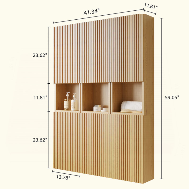 L'armoire murale de salle de bain, composée de 6 armoires avec portes, peut être utilisée en combinaison ou individuellement, convenant à la salle de bain, au salon et à la buanderie
