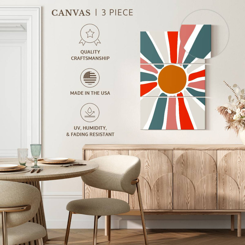 Avery Mid Century Modern Abstract, H 32 po x l 20 po