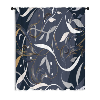 Rideaux à motif floral, voilages et voilages - 1 panneau-12345-sheer-12345
