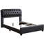 Grand lit moderne noir - H 48 po x l 63 po x P 88 po, construction, rehausse l'apparence de la pièce, rembourrage en mousse, assemblage requis