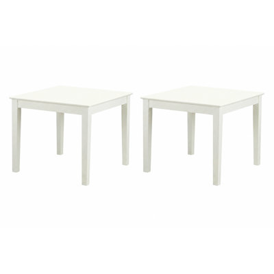 Linen White Square Dining Table, Set Of 2, Modern, Durable Construction, Perfect For Dining Room, Contemporary Style