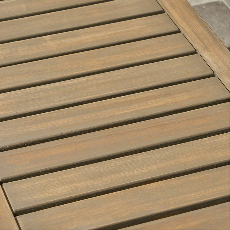 Banc industriel en bois et métal, Gris