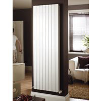 Andrew Vertical Designer Radiator, White, 90 cm H x 59.5 cm W x 8.6 cm D