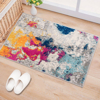 Noires Abstract Ivory/Gray/Blue Area Rug
