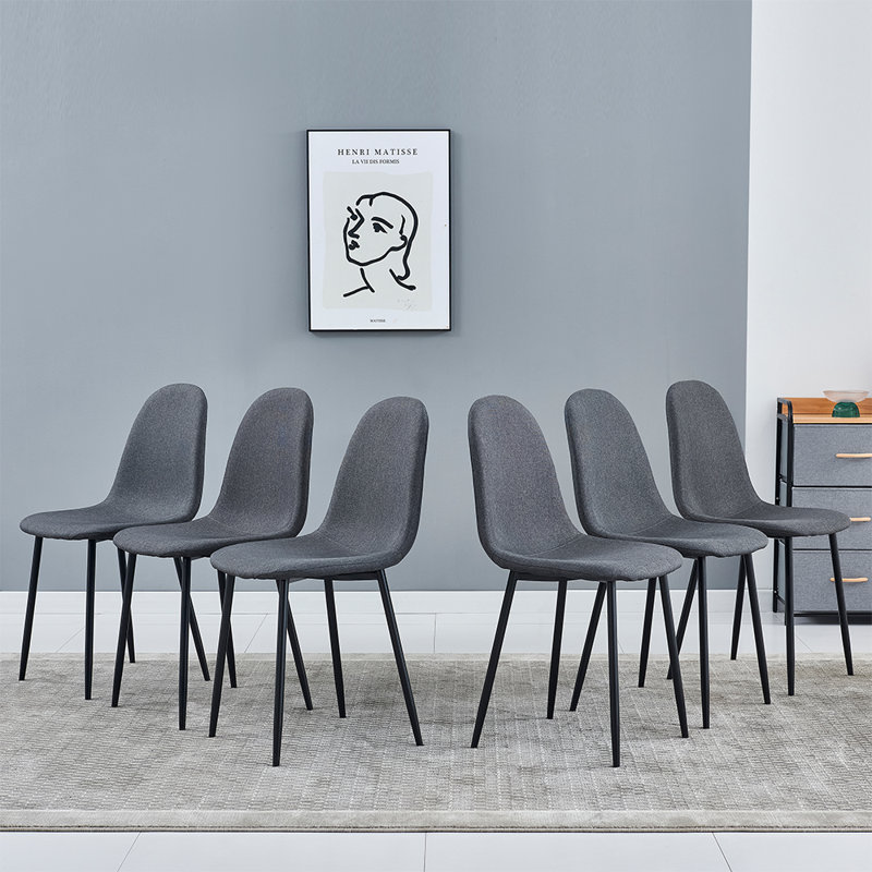 Kressida 17.3'' H Fabric Upholstered Side Chair, Gray