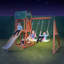 Portique en bois avec glissoire et sièges lumineux à DEL The Swing Company