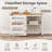 Folding Sewing Table Rolling Craft Station W/ 3 Storage Bins & Charging Station