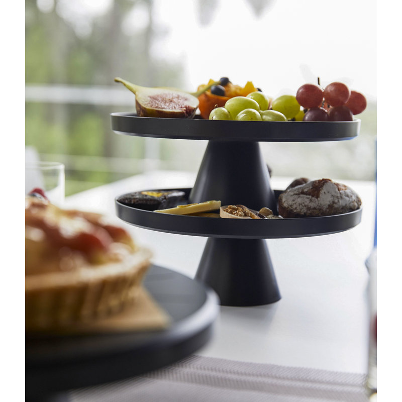Black Stackable ABS Plastic Cake and Dessert Stand