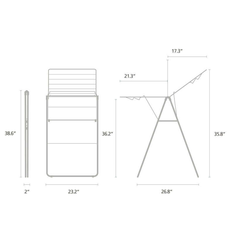 Brabantia HangOn Foldable Clothes Drying Rack - 49 Feet (15m), White