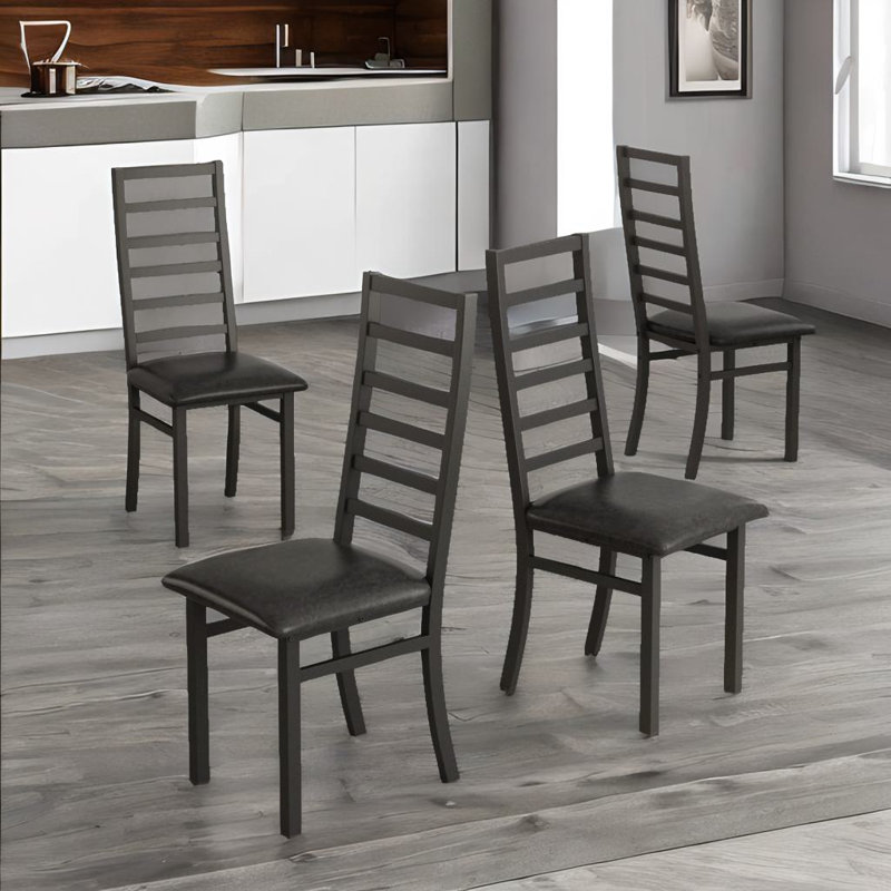 Metal Dining Chairs Set Of 2, 4, Noir, noir, noir, noir