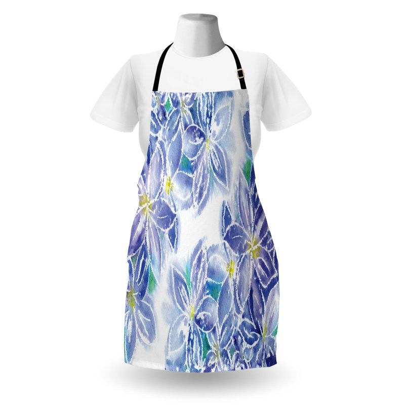 Tablier bleu East Spring Home unisexe, bouquet de printemps, taille adulte, bleu jaune