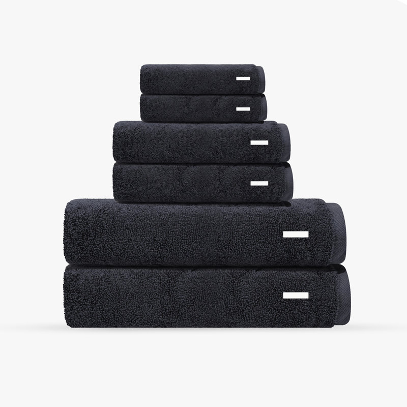 Monogrammed Cloer 6 pcs Turkish Towels Set, Anthracite, I