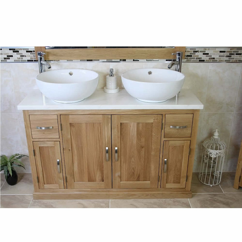 Deloach 1230mm Double Bathroom Vanity with Vessel Ceramic Basin