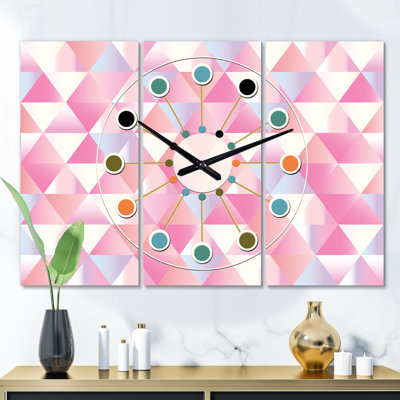 Très grande horloge murale à losange rétro vi Mid-Century