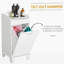 Panier à linge inclinable 31 po, armoire de rangement autoportante pour la maison, armoire de rangement pour salle de bain, blanc