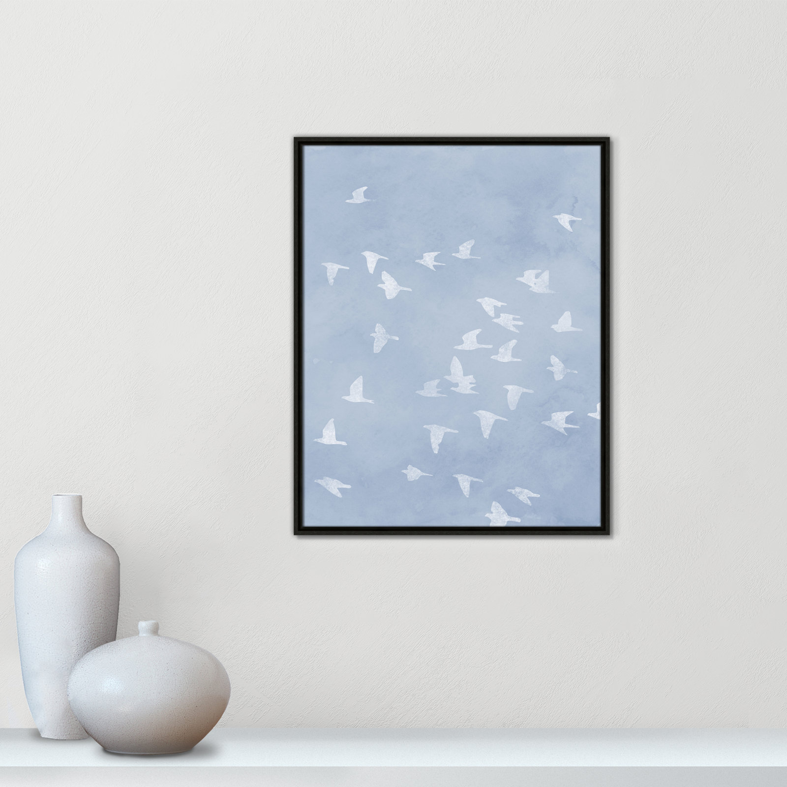 Flying Friends Print by Marcus Prime, 23.5'' W x 29.5'' H, Espresso Floater