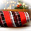 4"X10y Check Edge Stripe Wired Ribbon
