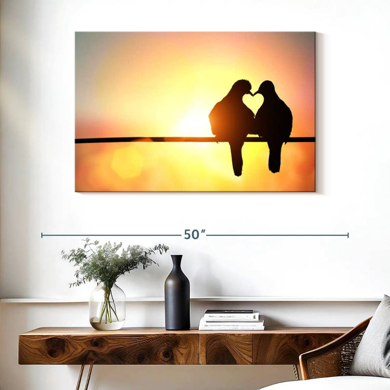Silhouette de Hardie Love Birds, H 26 po x l 39 po